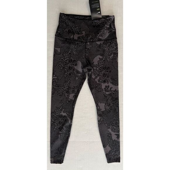 Nike AR7571-082 Women Sz S Black & Gray High Rise Leggings Dri-FIT Floral - Picture 1 of 16